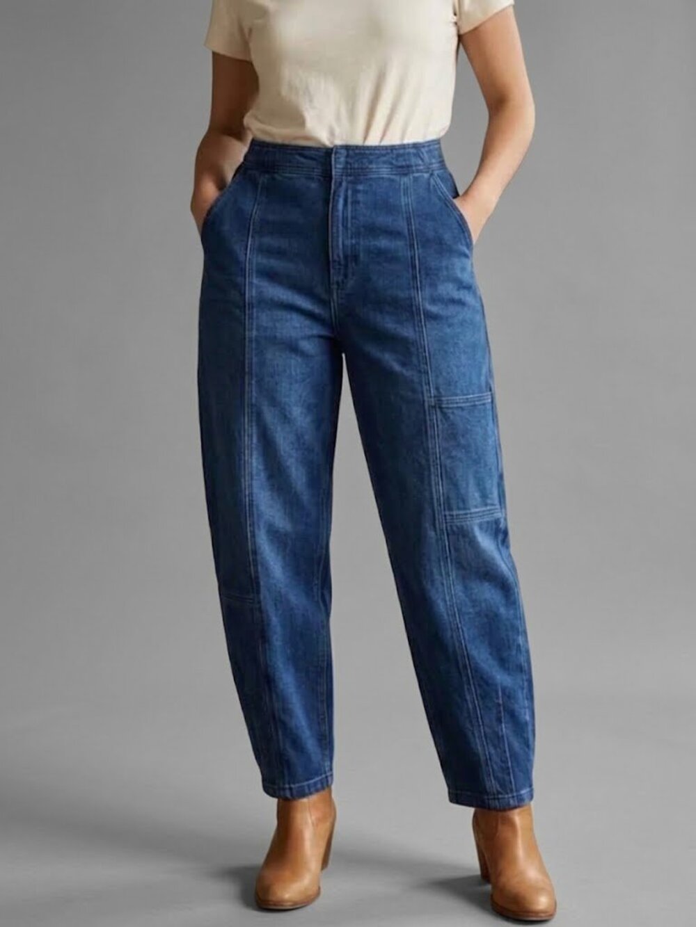 Anthropologie Pilcro Utility High-Rise Barrel-Leg Jeans
